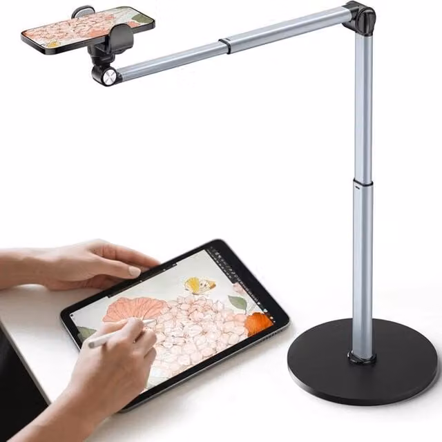 FLAVORA Adjustable Overhead Mobile Phone Holder Tripod Stand in Black – 1
