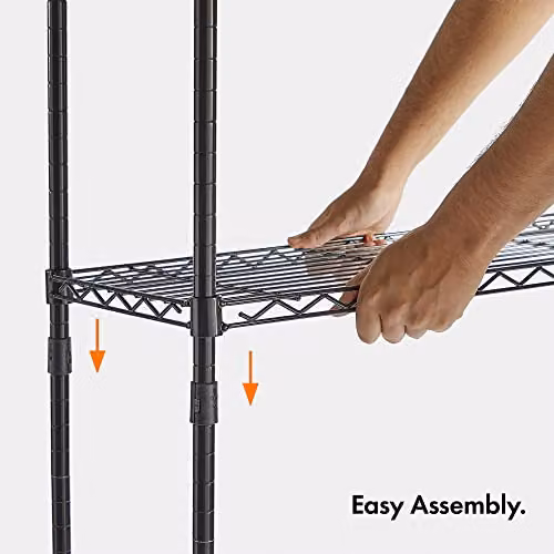 VonHaus 4-Tier Adjustable Metal Garage Shelving Unit in Black, H 130 x W 80 x D 30 cm – 3