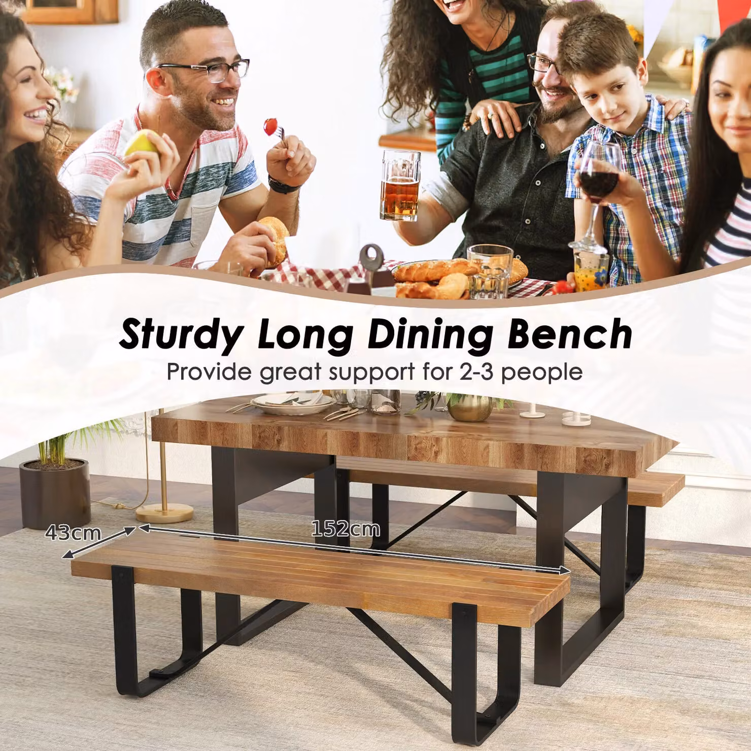 Costway Natural Wooden Entryway Bench and Shoe Rack for Hallway, Bedroom or Dining Room – 4