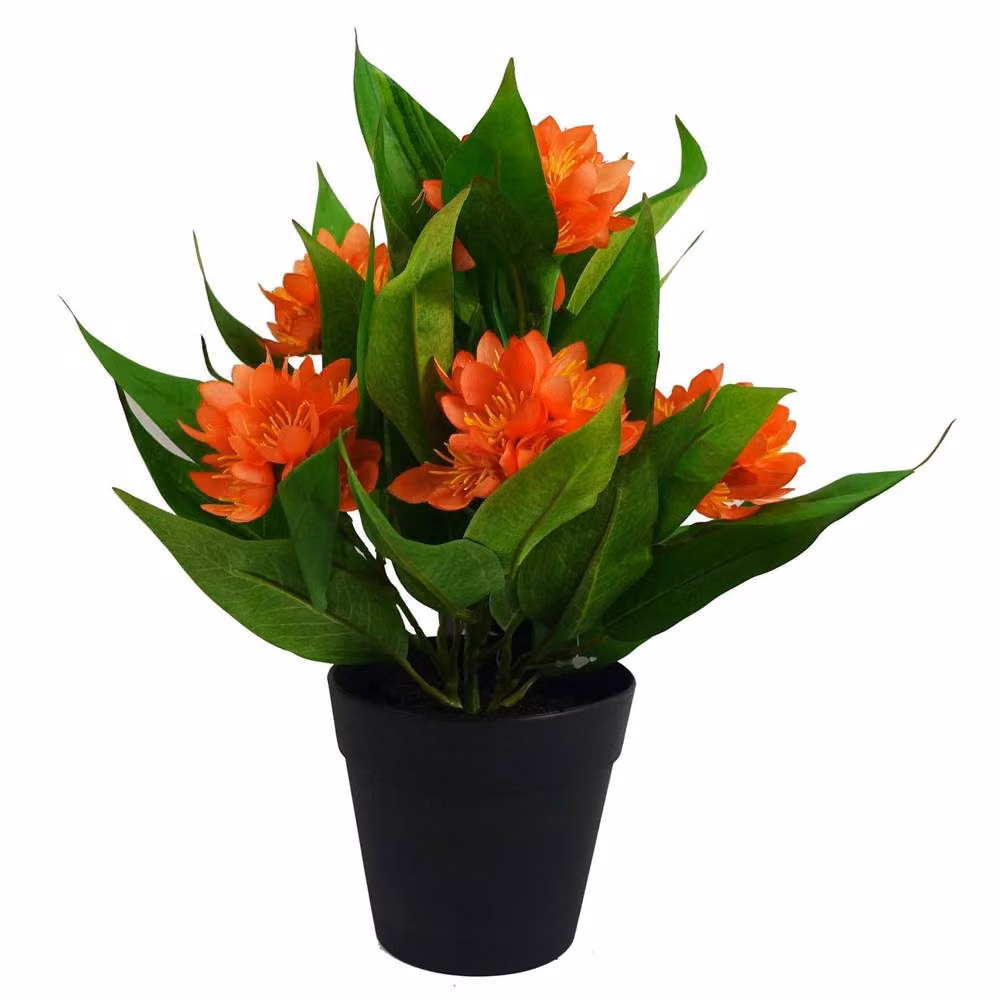 Botanik Artificial Orange Freesia Potted Houseplant – 2