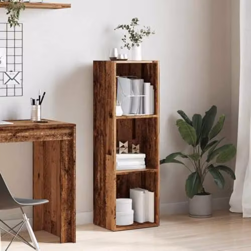 vidaXL Modern Book Cabinet in Old Wood Brown, W/D/H: 36 x 30 x 114 cm – 2