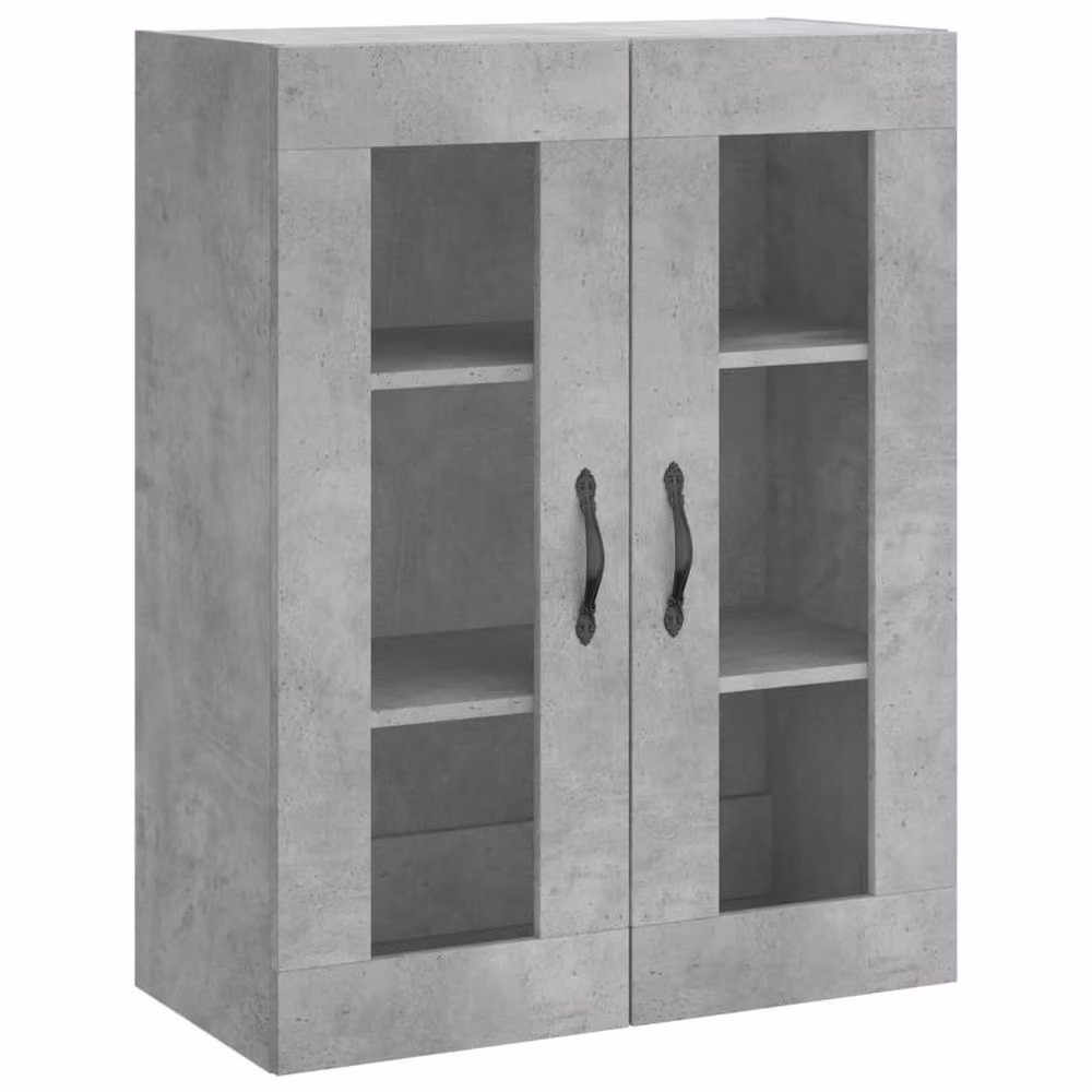 Berkfield Home Wall Mounted Cabinet in Concrete Grey with Glass Doors, W/D/H: 69.5 x 34 x 90 cm – 3