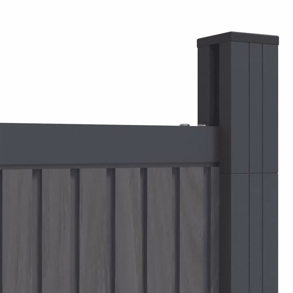 Berkfield Home Durable WPC and Aluminium Fence Panel, Grey, W: 173 cm, H: 186 cm – 5