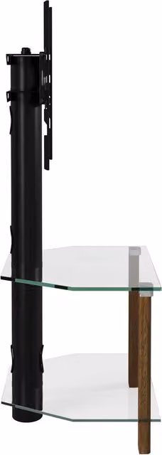 Alphason Century Cantilever 800 Modern TV Stand in Walnut and Black with Glass Shelves