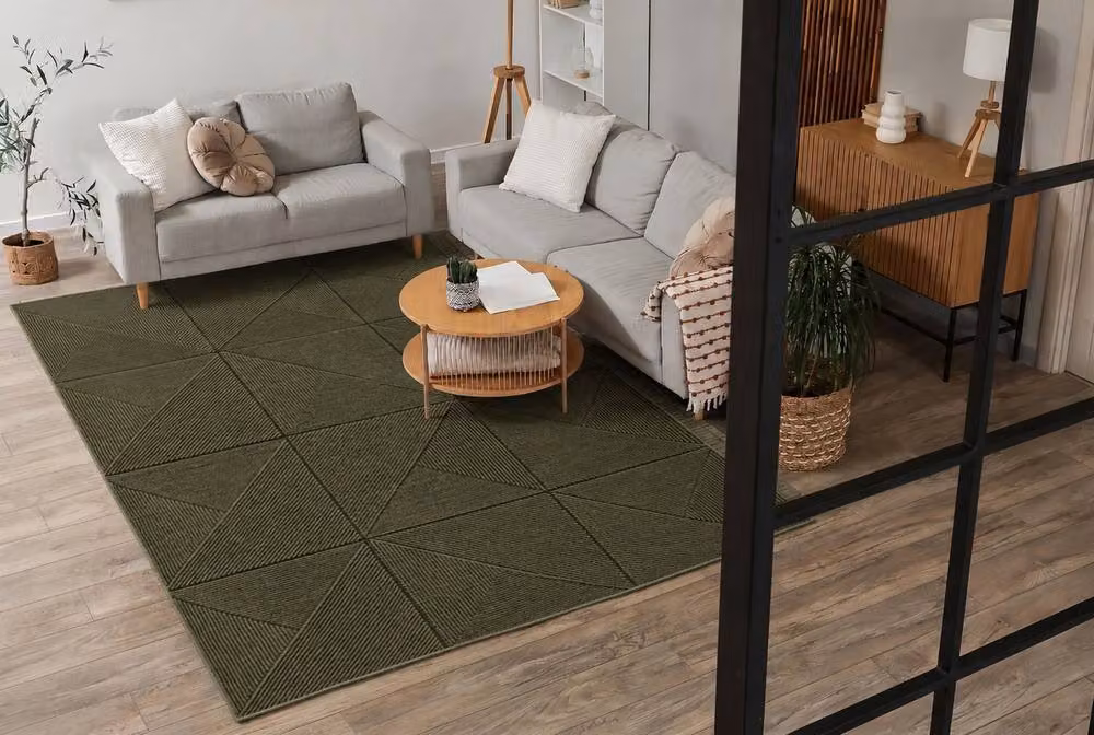 RugsX Aura Geometric Minimalist Rug in Green, W/D/H: 140 x 190 cm – 4
