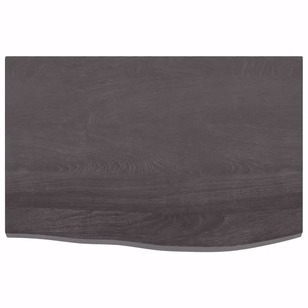 Berkfield Home Table Top in Dark Grey Treated Solid Oak, W: 60 cm, D: 40 cm, H: 2 cm – 2