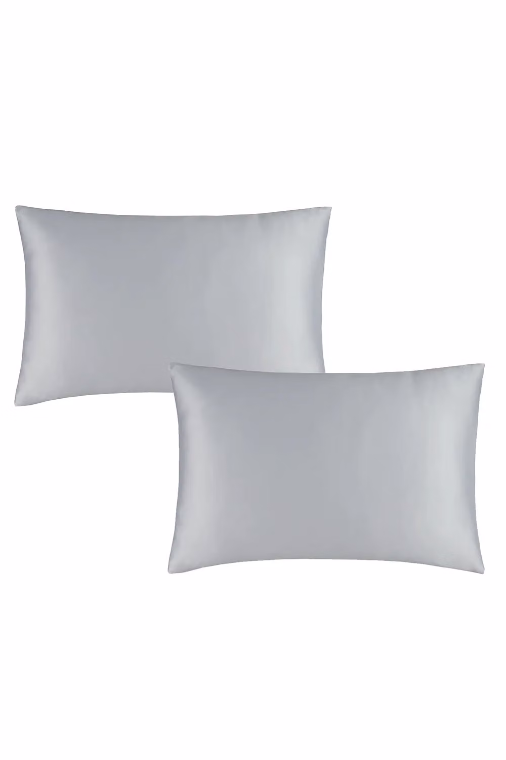 Catherine Lansfield Silky Soft Mako Satin Standard Pillowcase Pair in Silver – 2