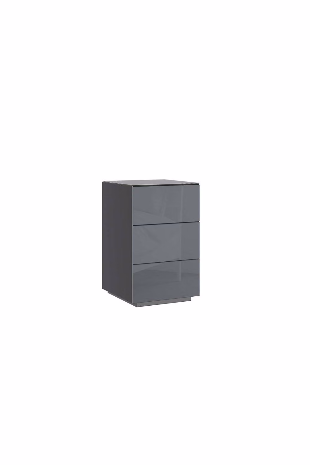 Birlea Liberty 3 Drawer Bedside Cabinet in Grey with Glass Details – 2