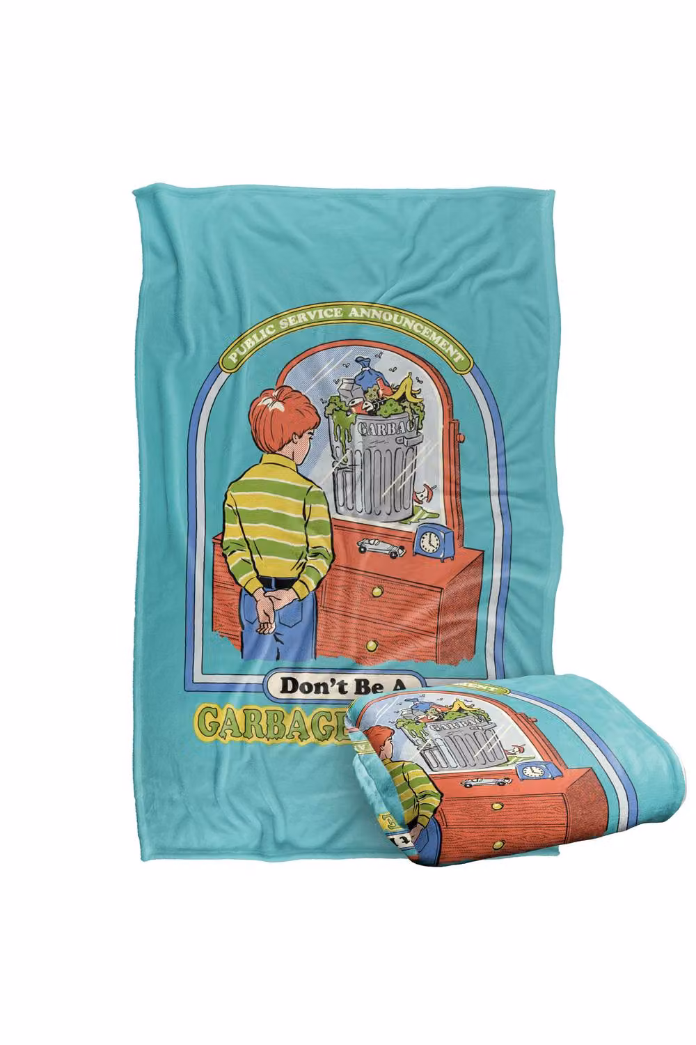 Steven Rhodes Garbage Person Super Soft Fleece Throw Blanket, Multicolour, W/D/H: 91 x 147 cm – 2