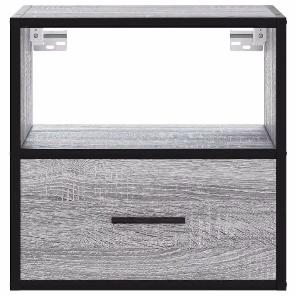 Berkfield Home Wall-mounted Bedside Cabinet in Grey Sonoma, W: 40 cm, D: 31 cm, H: 39.5 cm – 5