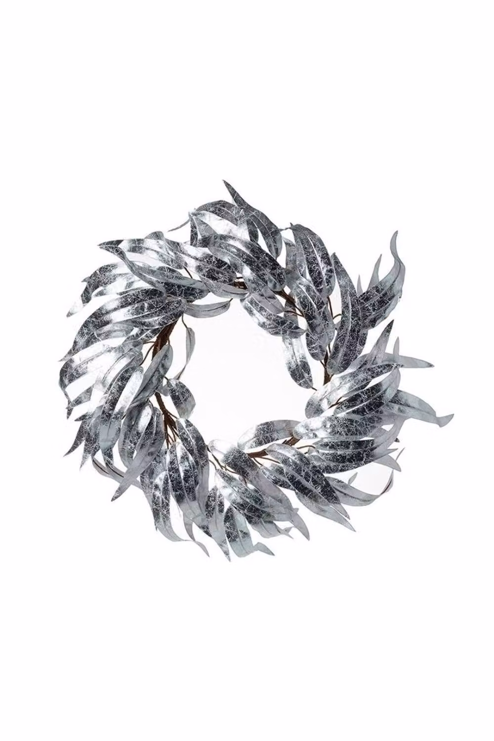 KDMD Silver Leaf Round Floral Wreath for Wall Decoration – 2