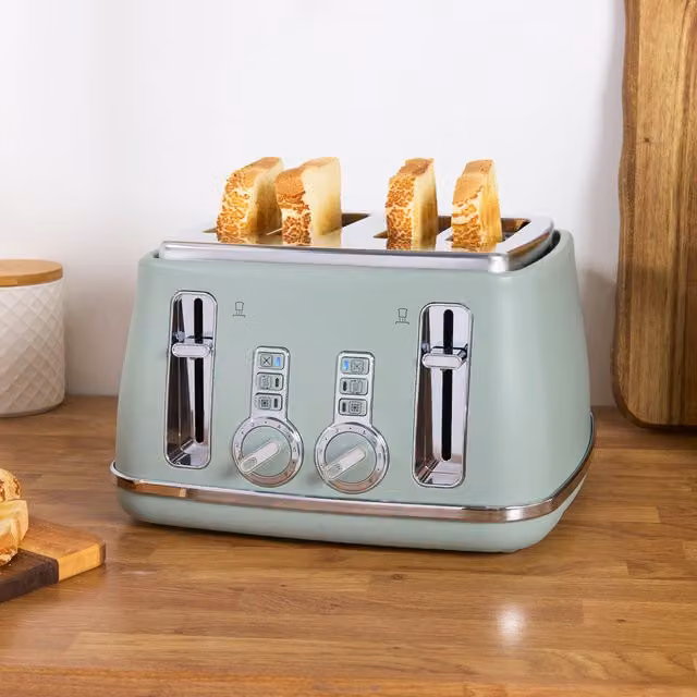 Verde 4 Slice Toaster in Green