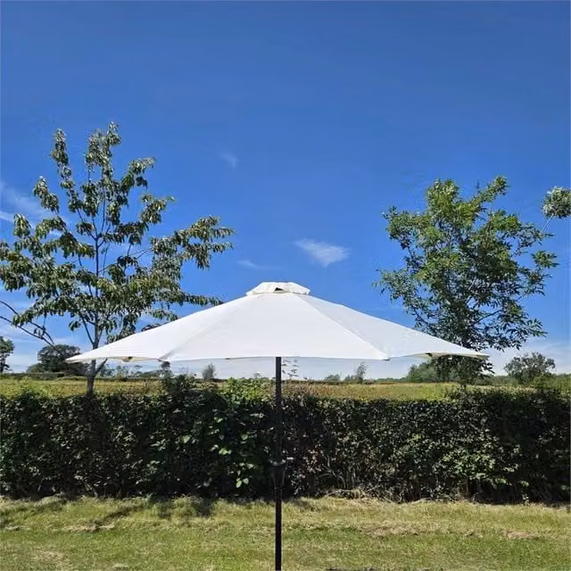 SPETLEK White Garden Parasol Umbrella with 2.7 m Diameter – 1