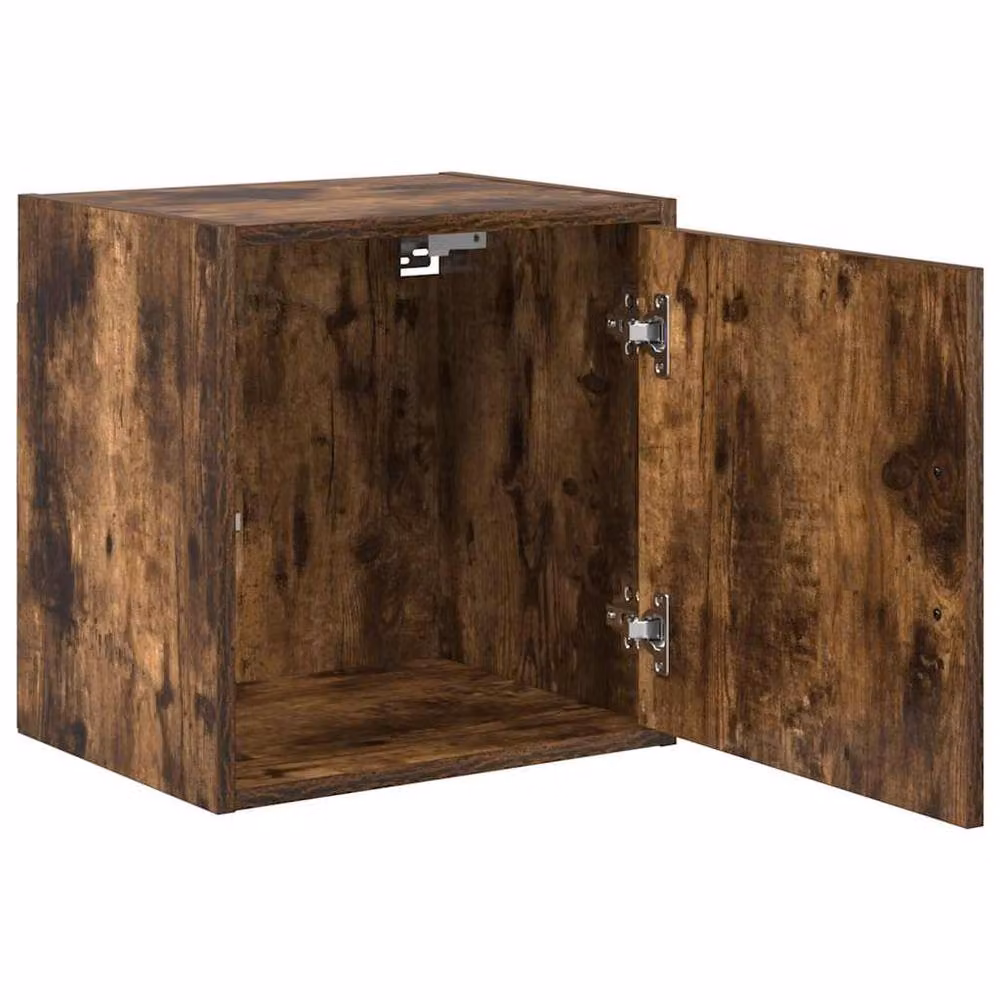 Berkfield Home Wall Mounted Garage Cabinet in Smoked Oak Brown Engineered Wood – 3