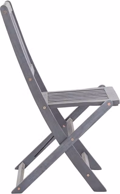 Berkfield Home Set of 4 Folding Outdoor Garden Chairs in Grey Acacia Wood