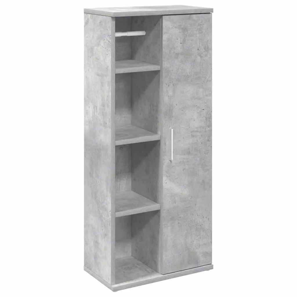 Berkfield Home Wall Mounted Bathroom Cabinet with Roll Holder in Concrete Grey, W: 39 cm, D: 22 cm, H: 90 cm – 2