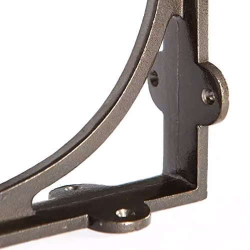 Hammer and Tongs Curved Iron Shelf Bracket, Raw Black, Pack of 2, Diameter: 150 mm – 2