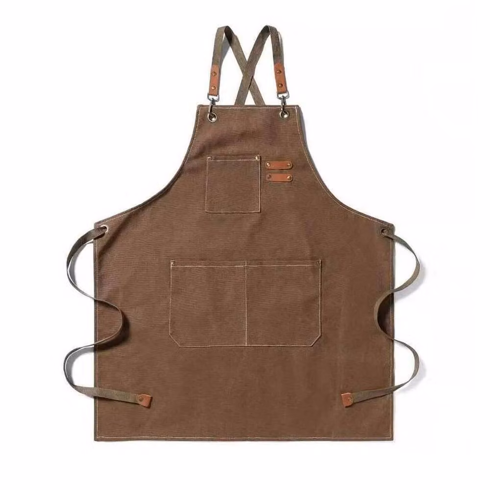KORVIXA Waterproof Canvas Pockets Apron in Brown, W: 100 cm, D: 15 cm – 3