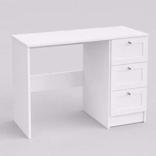FWStyle Artus Matt White 3 Drawer Dressing Table Vanity Desk W/D/H: 99 x 40 x 72 cm