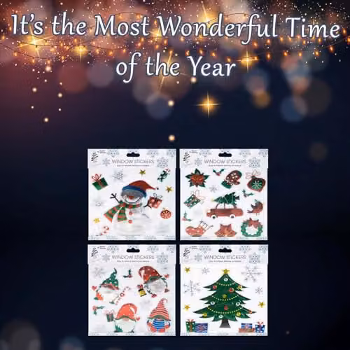 VFM e-Store Christmas Stickers in Multicolour, Varied Designs, W/H: 21 x 21 cm – 2