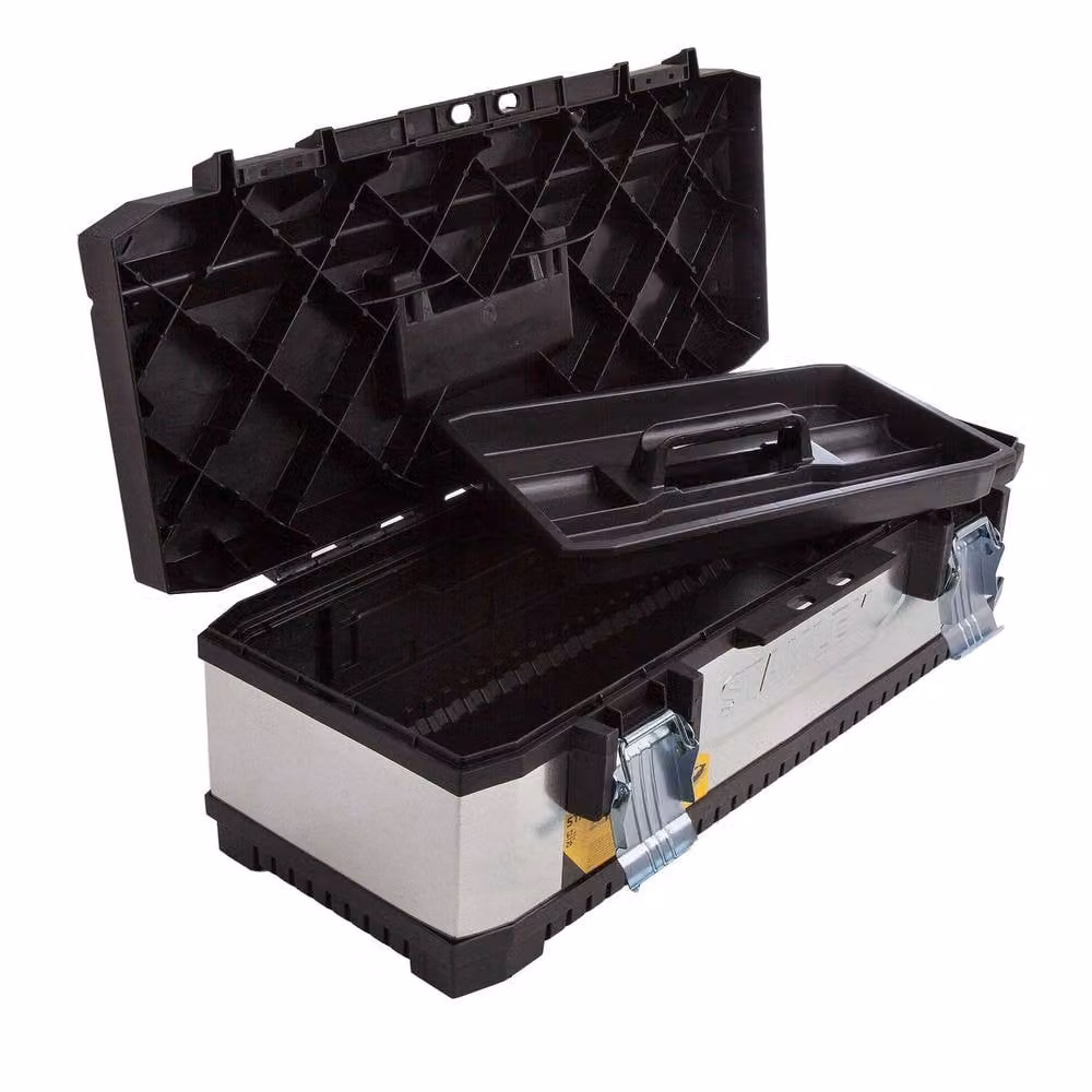 Stanley Galvanised Steel Tool Box with Inserts in Black – 2