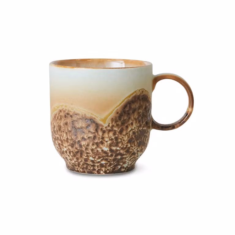 HKLIVING 70s Ceramics Shell Café Mug in Beige and Multicolour