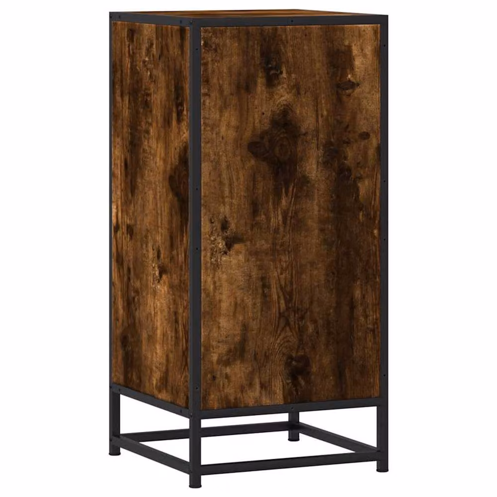 Berkfield Home Industrial Sideboard in Smoked Oak and Brown, W/D/H: 35.5 x 35.5 x 76 cm – 4
