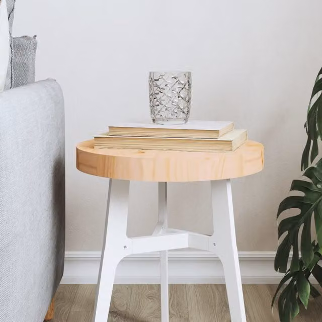 Berkfield Home Round Solid Wood Pine Table Top in Brown, Diameter: 30 cm, Height: 3 cm