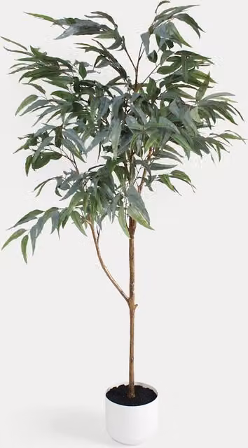 Blooming Artificial Blue Gum Eucalyptus Tree in Blue and Green, Height: 182.88 cm
