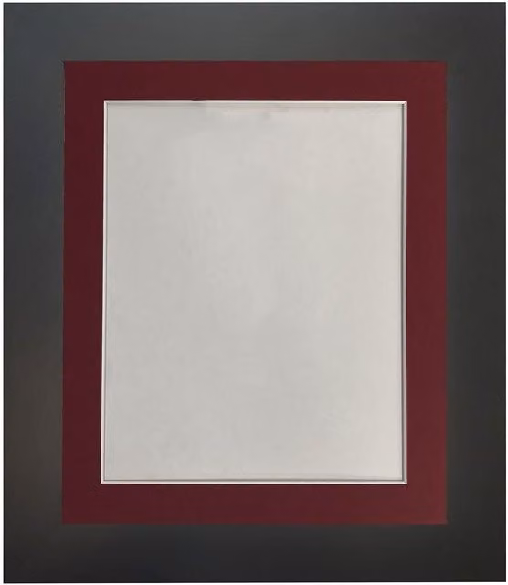 Frames & Mirrors 4U Metro Black Rectangular Picture Frame with Red Mount, W: 30 cm, H: 40 cm