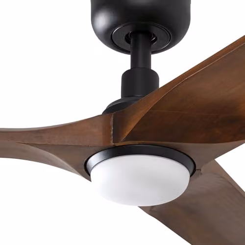 Netlighting Heywood Smart LED Ceiling Fan with 3 Blades in Black and Walnut, Diameter: 132 cm – 4