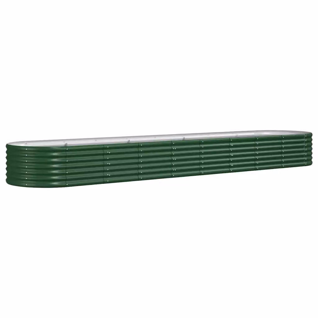 Berkfield Home Garden Powder-coated Steel Raised Bed in Green, W/D/H: 368 x 80 x 36 cm – 2