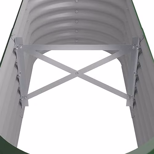 vidaXL Green Galvanised Steel Raised Bed for Vegetable, Herb or Ornamental Gardens W/D/H: 164.16 x 40.0 x 40.0 cm – 4