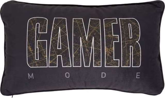 The Art Studio Gamer Mode Contoured Rectangular Back Cushion, Black