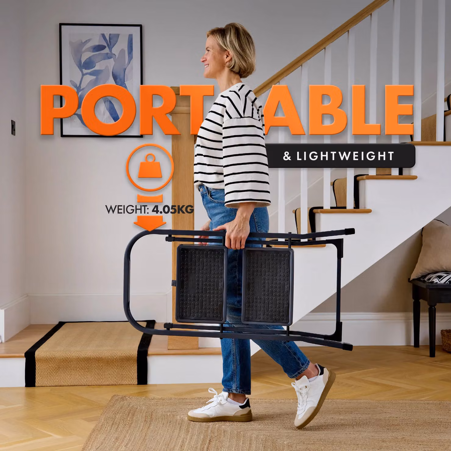 VonHaus 2 Step Steel Folding Ladder in Grey with 150kg Max Capacity and Anti-Slip Rubber Feet – 4