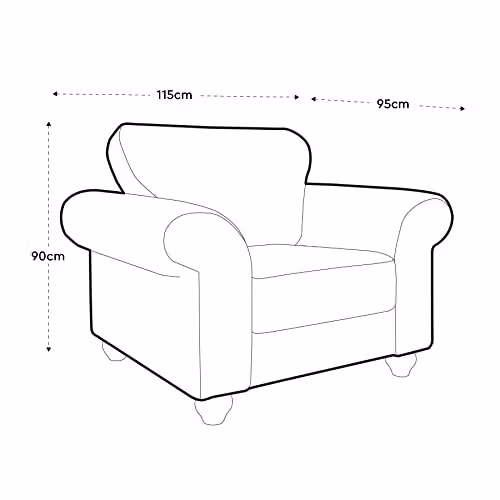 Abakus Direct Ingrid 2 Seater Snuggle Sofa in Light Grey Braided Chenille Fabric, W/D/H: 145 x 95 x 90 cm – 2