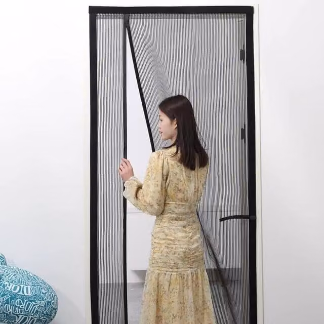 FLAVORA Magnetic Insect Screen Door Net in Grey, W: 90 cm, H: 210 cm