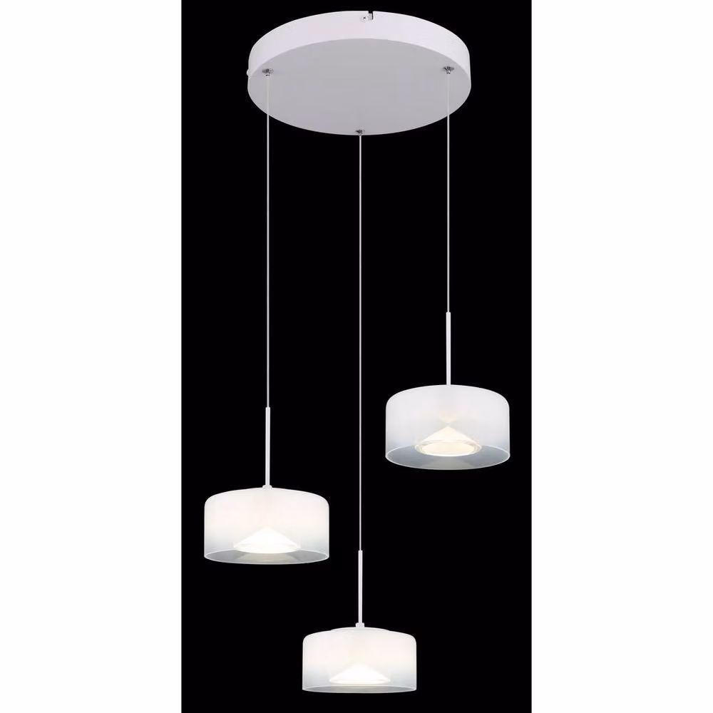 Netlighting Belinda Cluster Pendant Light with White Matt Opal Glass Shades, 3x LED 4000K, Height Adjustable – 2