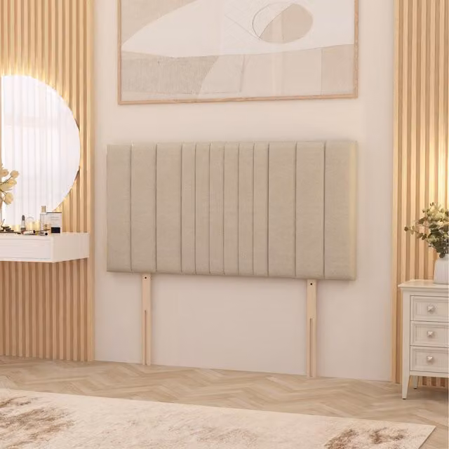 Somnior Beds Ltd Arizona Tweed Fabric Upholstered Divan Headboard in Beige and Yellow, W/H: 200 x 81.28 cm