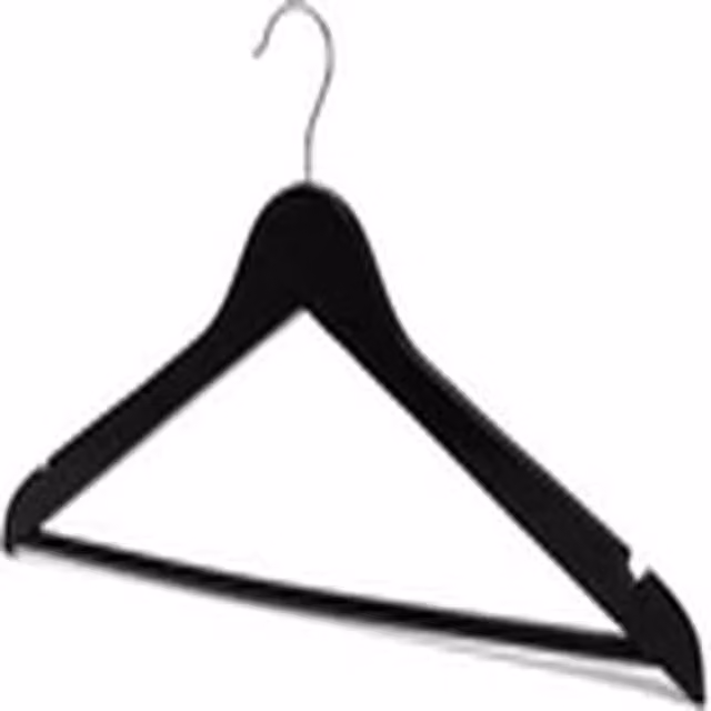 EONLION Natural Wood Suit Hangers with Swivel Hook and Trouser Bar, Black – 1
