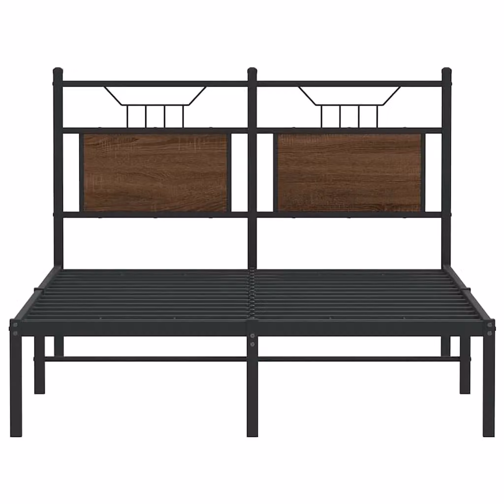 Berkfield Home Small Double Bed Frame in Brown Oak, W/D/H: 120 x 200 cm – 3