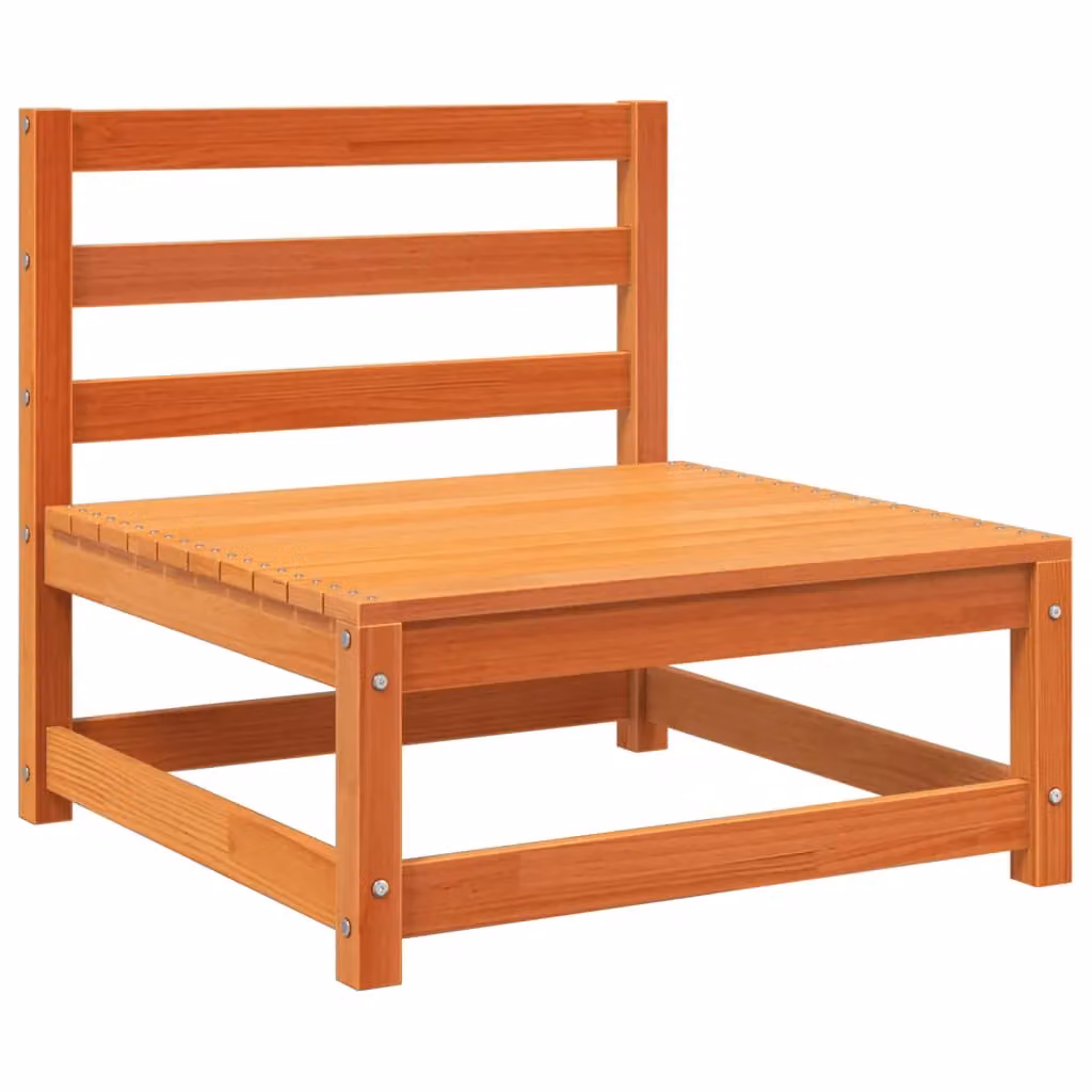 Berkfield Home Armless Garden Sofa in Wax Brown Solid Pine Wood, W/D/H: 70 x 70 x 67 cm – 2