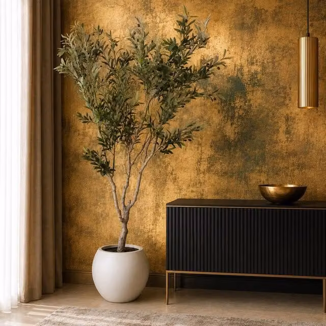 Leaf 200cm XXL Premium Artificial Mediterranean Olive Tree in Green with Decorative Planter