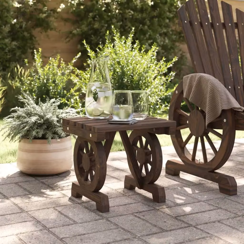 Berkfield Home Garden Footstool in Brown, Solid Wood, W/D/H: 40 x 36.5 x 38.5 cm – 3