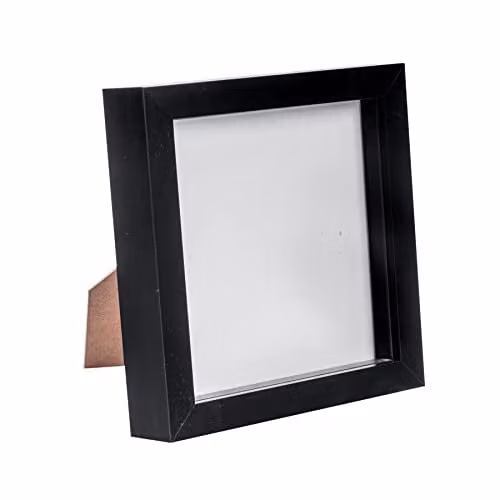 Nicola Spring Square 3D Shadow Box Photo Frame, Black, W/D/H: 15 x 15 x 3.5 cm