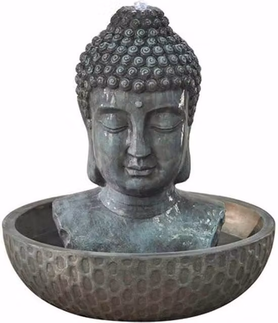 Altico Garden Products Ltd Zen Buddha Outdoor Water Feature Fountain in Grey, W: 70 cm, D: 70 cm, H: 76 cm – 1