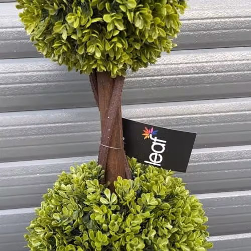Leaf Pair of Green Artificial Double Ball Topiary Trees, Height: 90 cm – 3