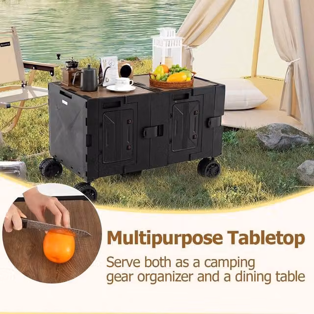 EONLION Collapsible Wagon Cart in Black