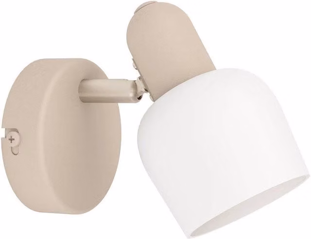 Eglo Corato Adjustable Single Wall Spotlight in Beige with Glass and Stone Finish