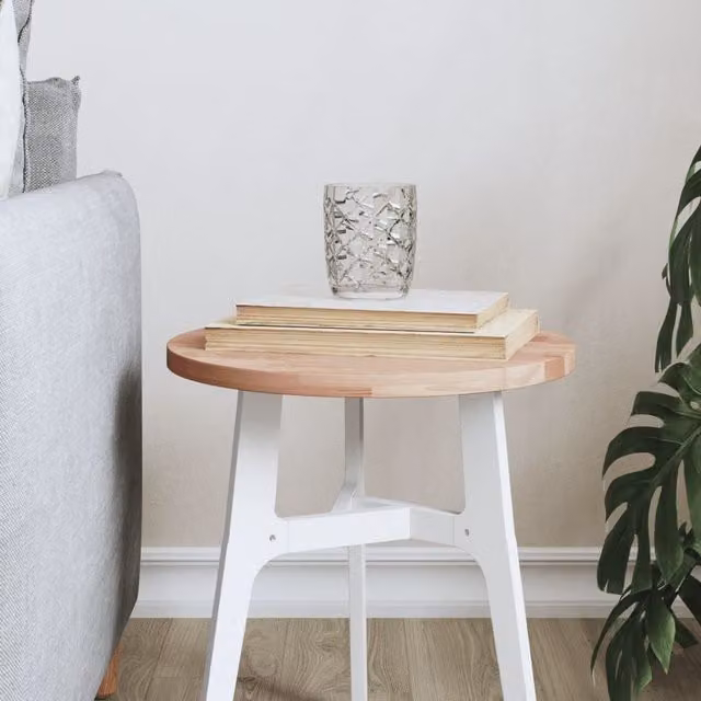 Berkfield Home Round Solid Wood Beech Table Top in Brown, Diameter: 30 cm, Height: 1.5 cm – 1